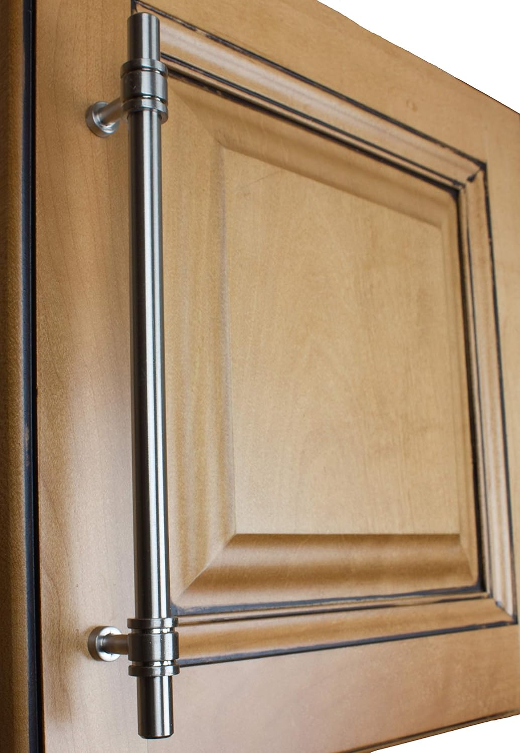 GlideRite Hardware 4340-192-SN-50 7.625 CC inch Solid Steel Barrel Ring Cabinet Bar Pulls 50 Pack, Satin Nickel Finish