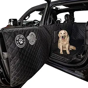 XL Floor Cover with Door Protection, 2025 Black – As Seen on Shark Tank – Fits Full‑Size Crew Cab Trucks with Fold‑Up Seats, Waterproof & Machine Washable – Sturdy XL Dog Hammock for Truck