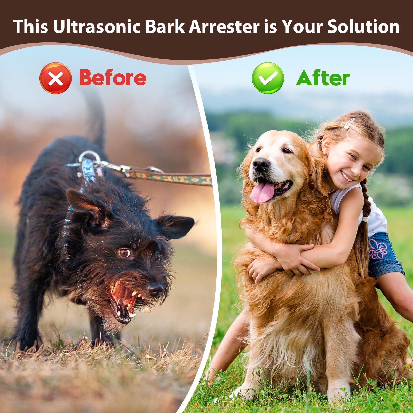 Disuasión de ladridos de perro, dispositivo ultrasónico anti ladridos para perros, dispositivo de control de ladridos alimentado por pilas para uso en interiores y exteriores, herramienta de