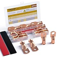 Vista 35 de TKDMR 6 terminales de batería de 4 AWG-3/8, terminales de alambre resistentes, terminales de anillo, extremos de cable de batería, terminales