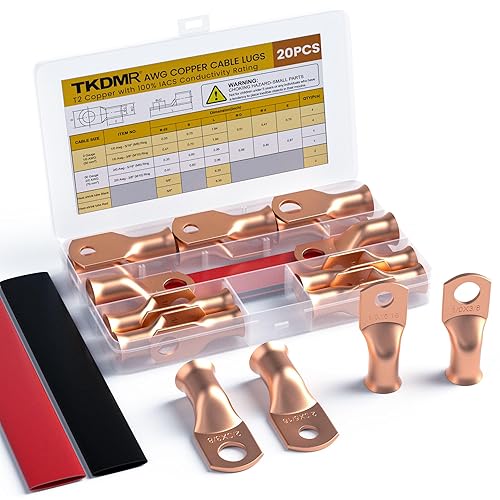 Miniatura 79 de TKDMR 6 terminales de batería de 4 AWG-3/8, terminales de alambre resistentes, terminales de anillo, extremos de cable de batería, terminales