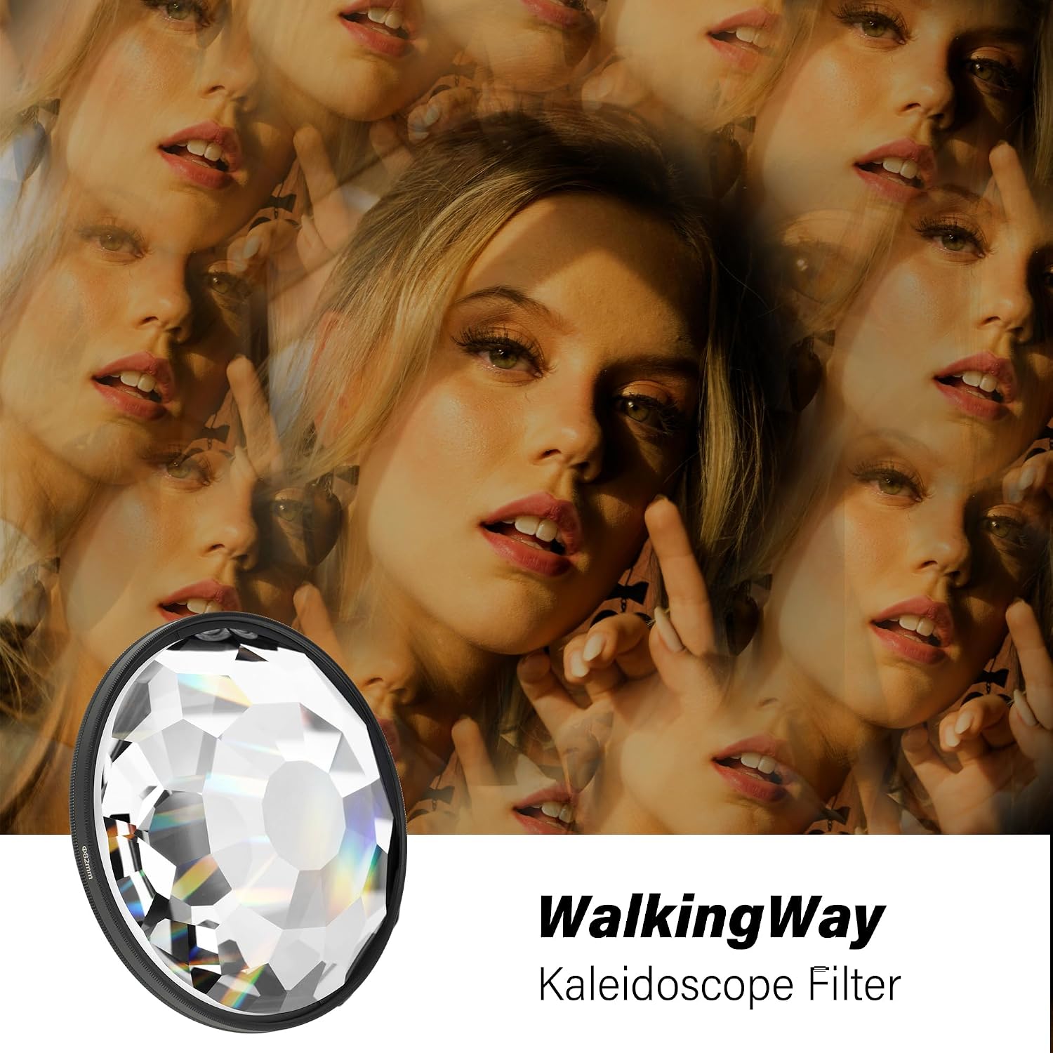 Walking Way Kaleidoscope Lens Filter 49mm Creates Symmetrical Patterns | K9 Crystal Glass Aluminum Frame Creates Symmetrical Patterns & Multiple Refractions Portable for Travel