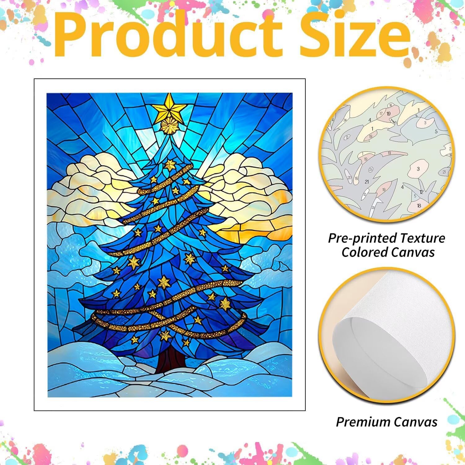 WEISHIWE Dipingere con i Numeri Adulti Albero di Natale, 80x100cm s-873