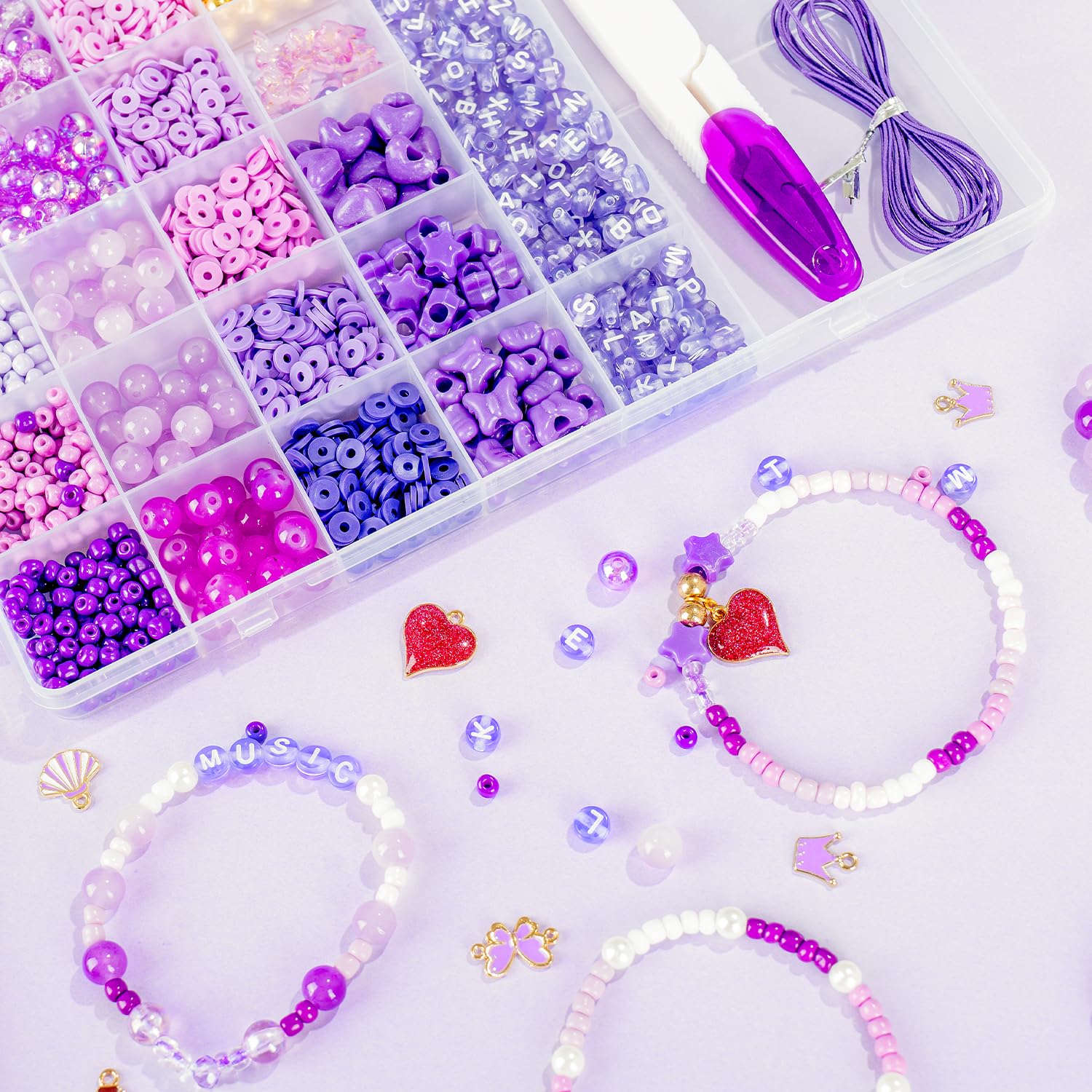 Coffret Création de Bijoux 2888 Pieces pour Filles 4-12 Ans, Kit