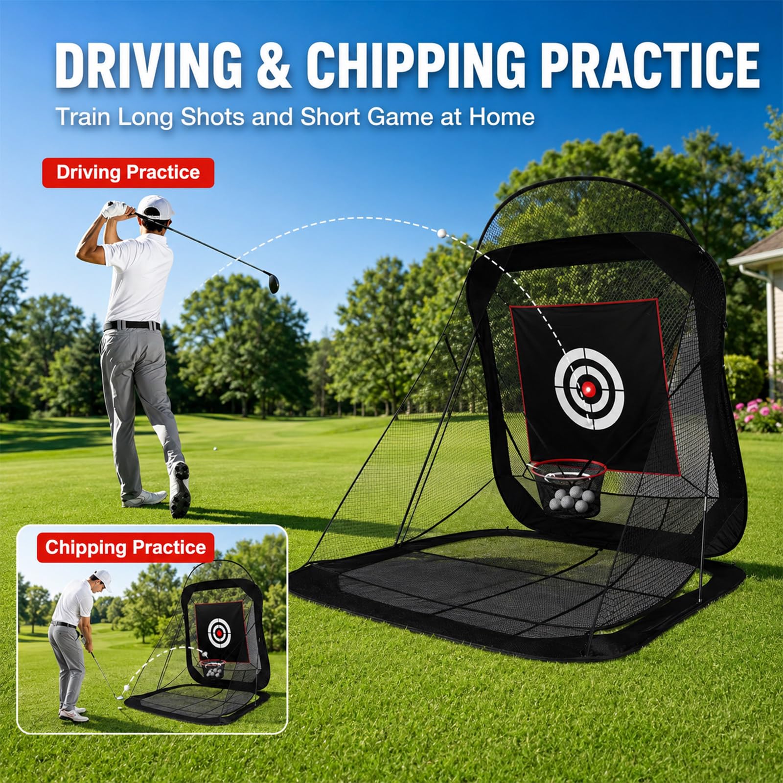 Rete Pratica da Golf con Ritorno Automatico, Interni ed Esterni