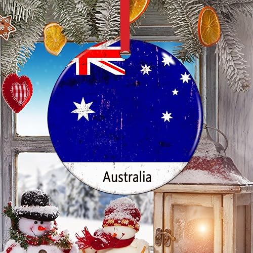 Vista 110 de Chipre - Adornos colgantes para árbol de Navidad, bandera nacional de Chipre, adornos de cerámica para decoraciones de Navidad, regalo de viajero