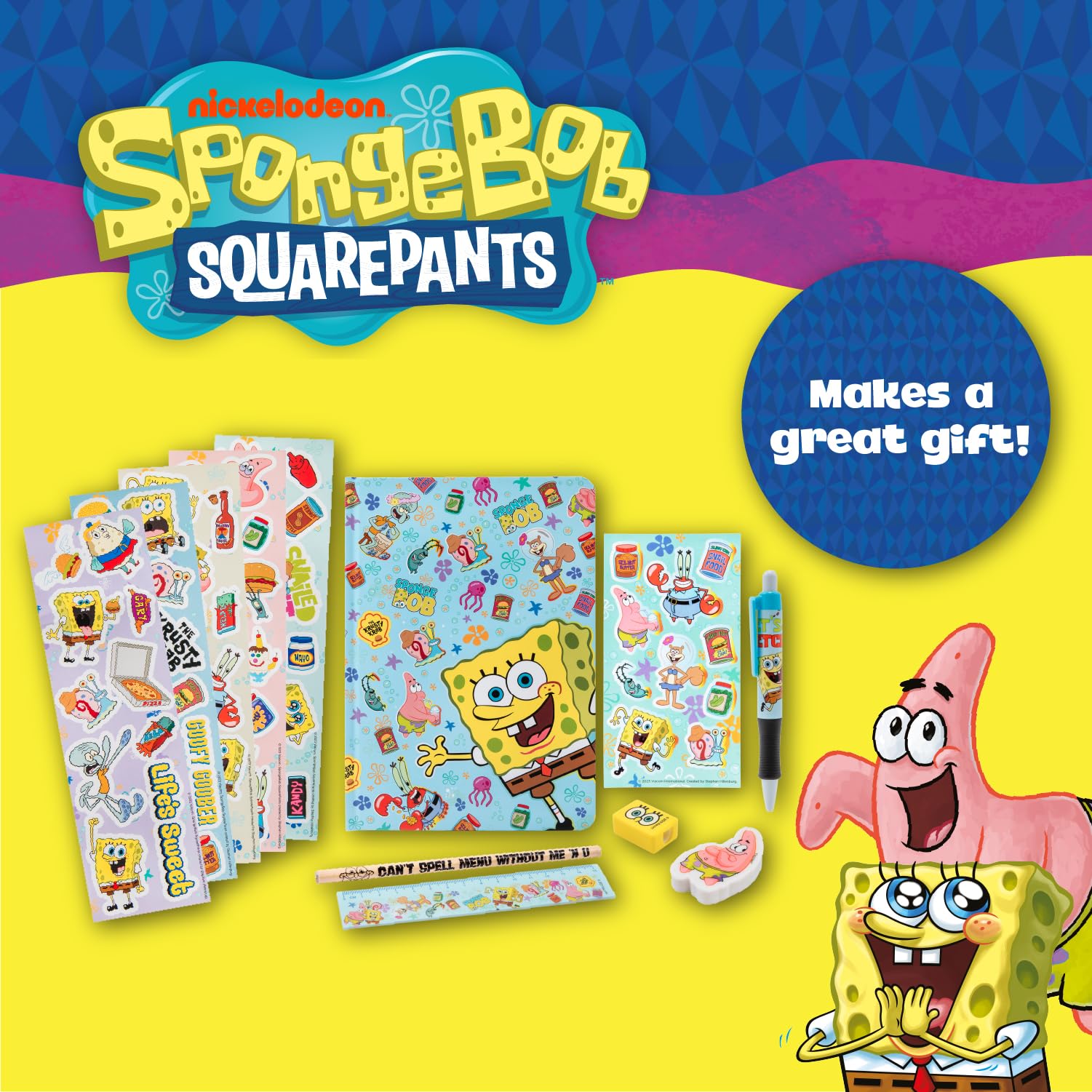 Set Scrittura SpongeBob 11 Pezzi - Quaderno, Penne, Matite, Gomma, Righello - Foto 7