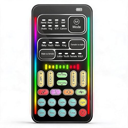 Portable Voice Disguiser, Handheld Sound Effects Machine with 8 Sound Effects, 8 Voice Changes, 3.5mm Port Voice Changer Device for Online Games Live Streaming