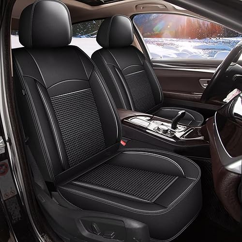 DISUTOGO Fundas de asiento de automóvil para Nissan Rogue 2010-2023, fundas de asiento delantero de automóvil de 2 asientos, de piel sintética,