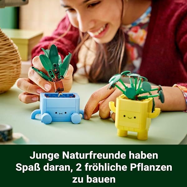LEGO Botanicals Fröhliche Pflanzen - Spielzeug für Kinder mit 2 Kunstpflanzen, 2 bunten Blumentöpfen & austauschbaren Cartoon-Gesichtern - Geschenkidee für Mädchen ab 9 Jahren - 10349 - 3