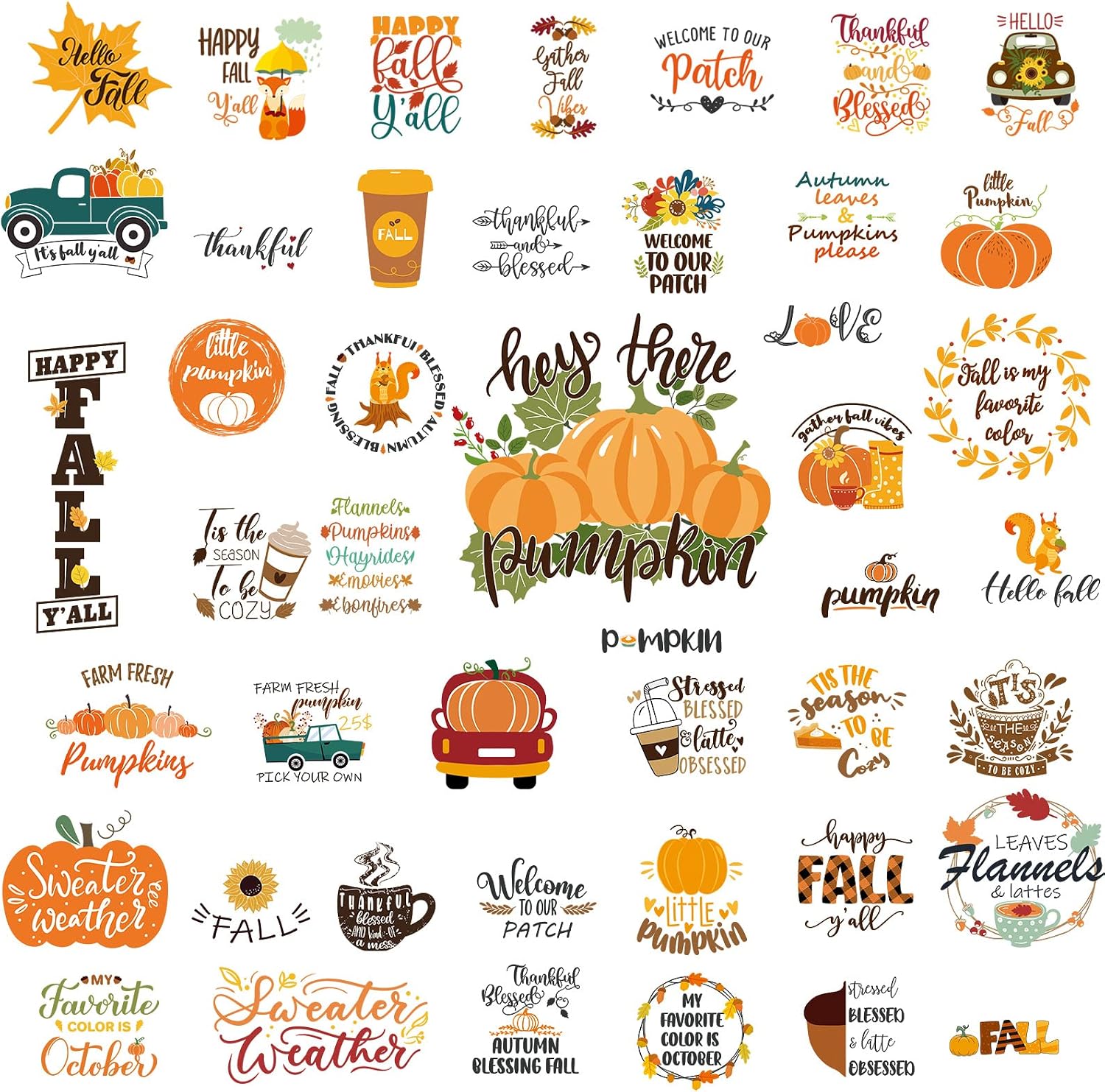 45 Pcs Happy Fall Stickers Decals Thanksgiving Sticker Labels Acorn Pumpkin Autumn Leaf Stickers for Fall Holiday Party Favor Supplies Classroom Decor Card Envelope Gift Wrap Crafts Baby Shower Kids