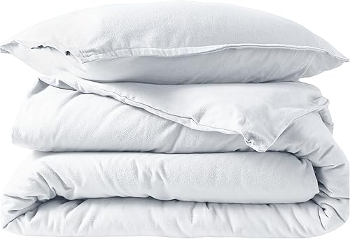 Bare Home Juego de funda de edredón de franela - Extra largo - 100% algodón, franela aterciopelada suave y pesada de alta calidad, doble cepillado -