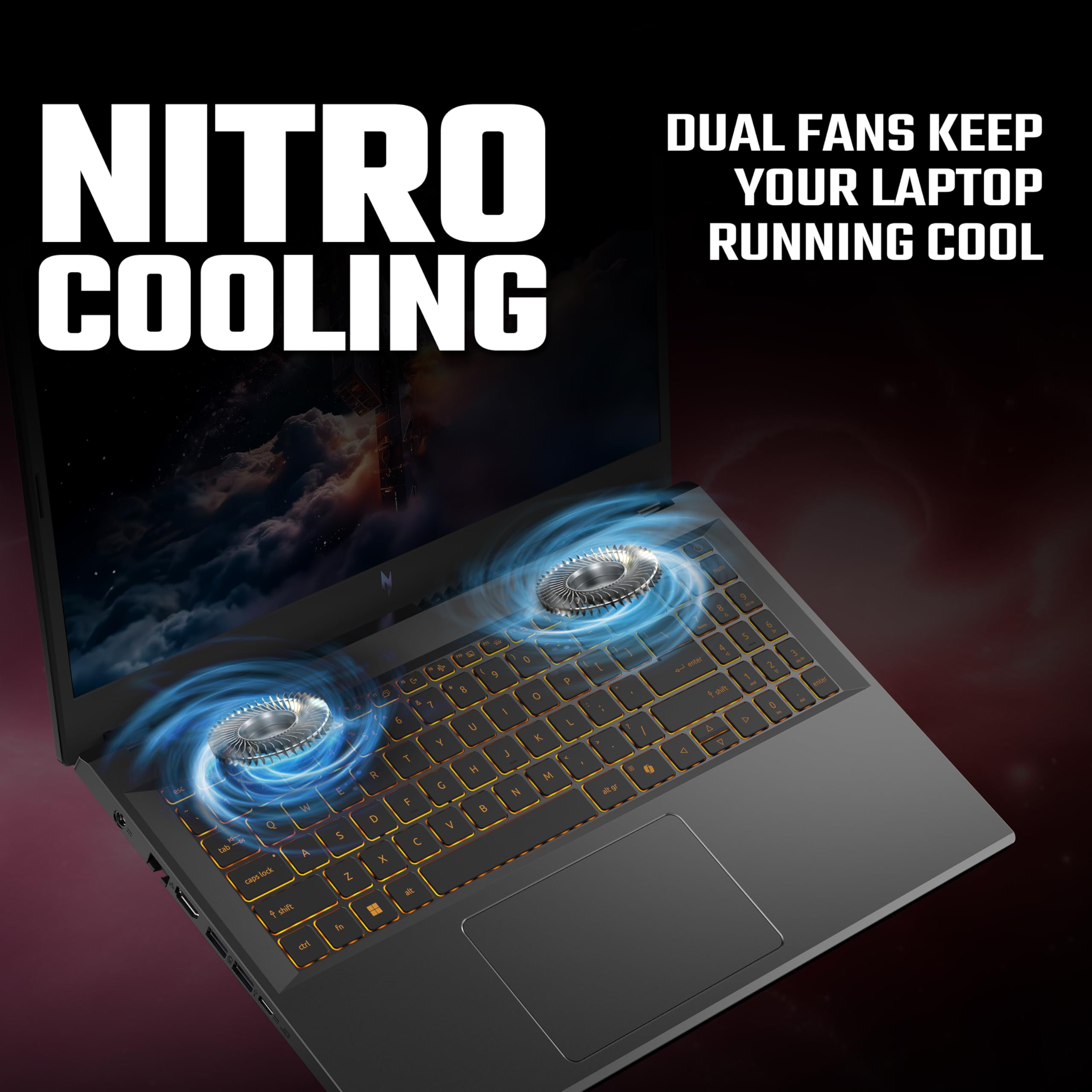 acer Nitro V15 ANV15-52 Gaming Laptop - Intel Core i7-13620H, 16GB, 512GB SSD, NVIDIA GeForce RTX 5050, 15.6" Full HD 165Hz, Windows 11, Black — view 6