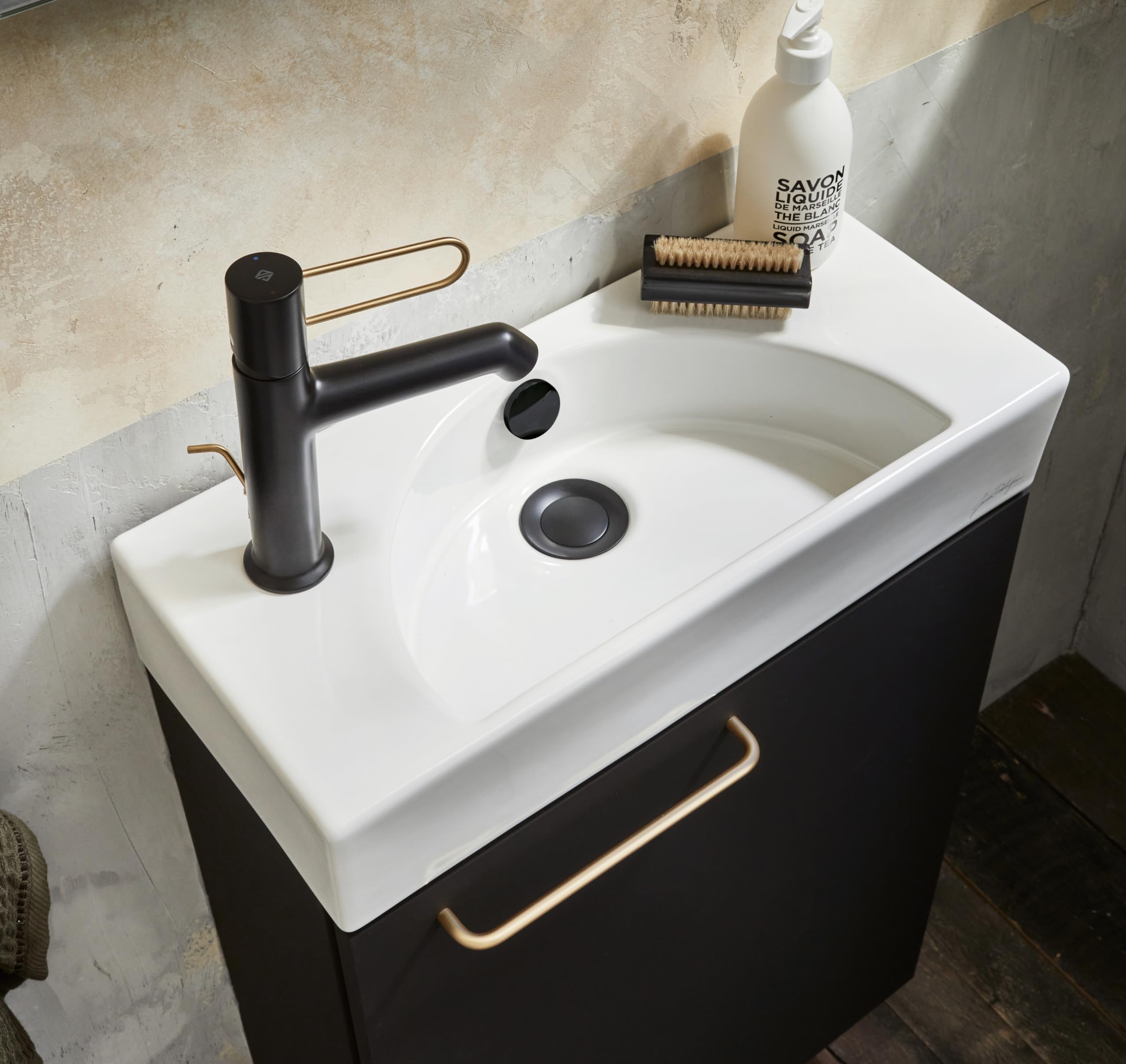 Lavabo in ceramica 50 cm JACOB DELAFON Foro per rubinetteria a sinistra Facile pulizia e manutenzione ODÉON RIVE GAUCHE EGO112-55-00