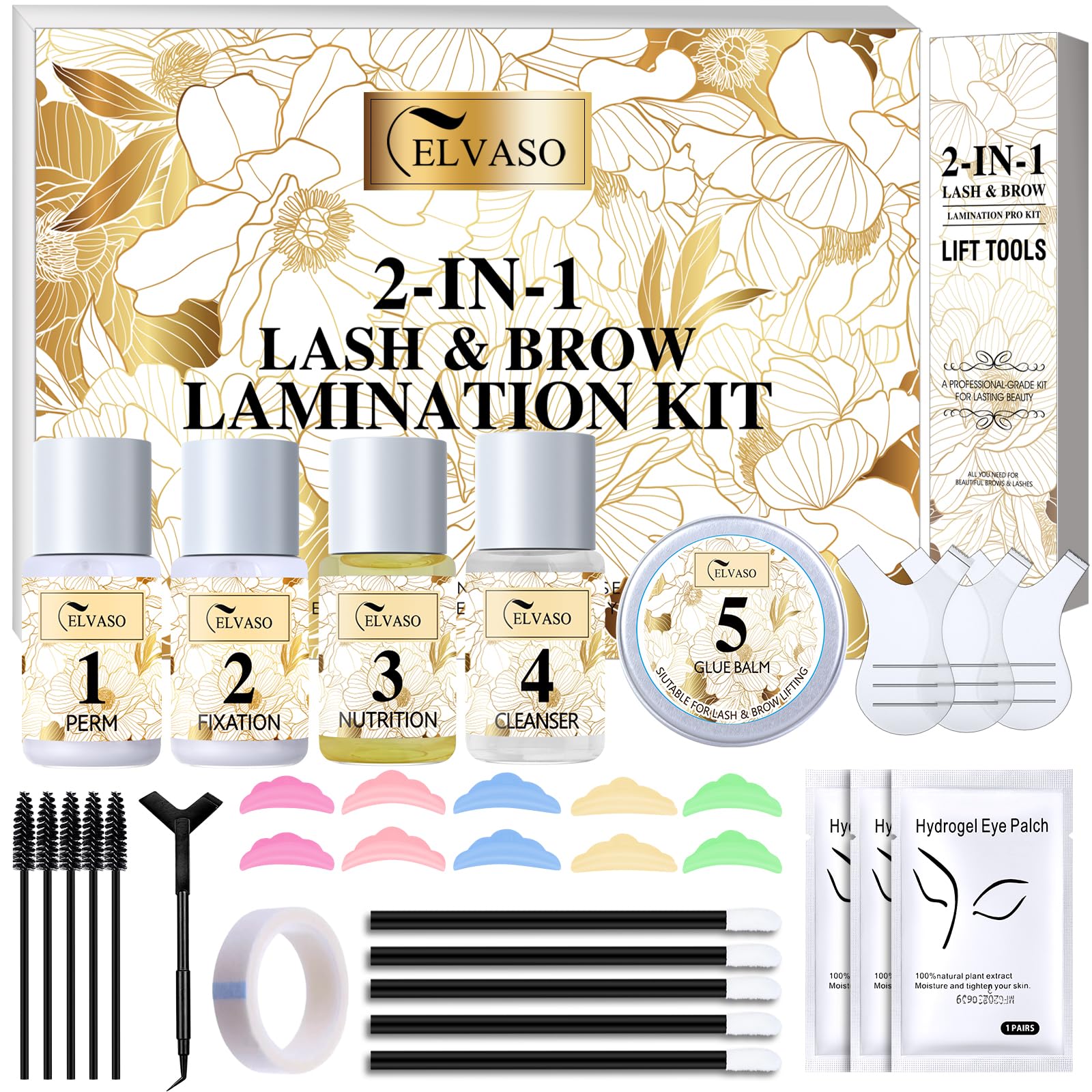 ELVASO 2-IN-1 Wimpernlifting & Augenbrauen Lifting Set – Professionelles Lash & Brow Lifting für volle Brauen & langanhaltenden Schwung, DIY-Kit in Salonqualität mit einfacher Anleitung