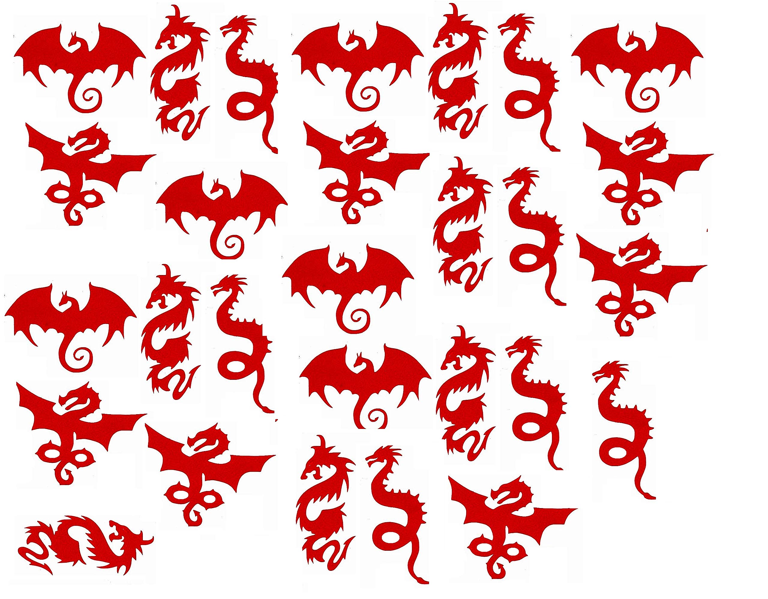 Kaz Creations Dragon Vinyl Stickers Red Dragon Collection (Dragon Vinyl Stickers Red)