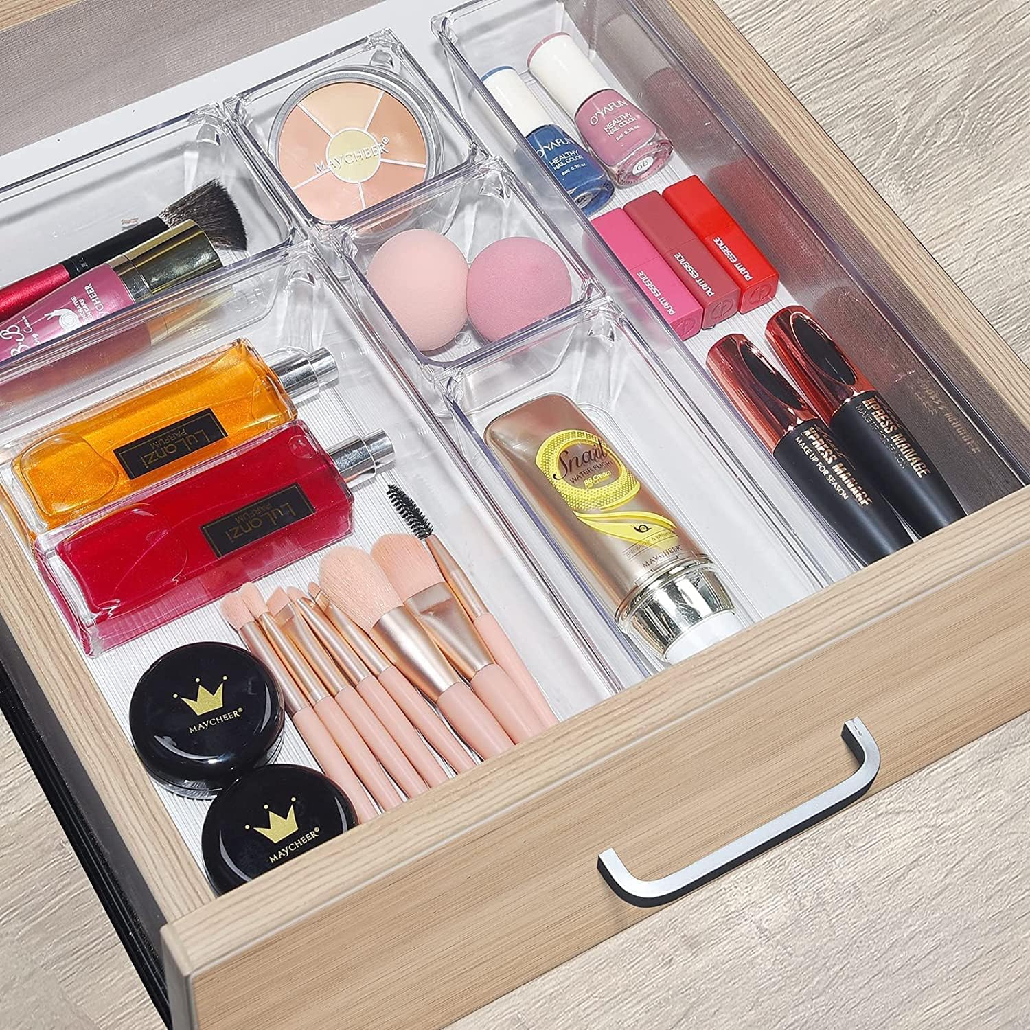 ROKTRY Desk Drawer Organizer Storage Bins With Various Size for Kitchen, Office, Bathroom, Vanity Makeup Organiser 5 Pcs 3