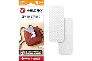 Sew In Velcro | Fortibond Material | 8 Strips | 2.5in x 1in | White