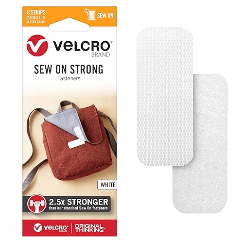 VELCRO Brand Tiras fuertes para coser  8 juegos, blanco  2.5 x 1 pulgada disponible en Yaxa Peru
