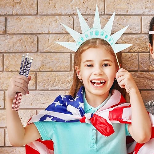 Miniatura 5 de Lápices de bandera estadounidense, lápices patrióticos con borradores para el Día de los Veteranos, Día de la Independencia, 4 de julio, recuerdo de