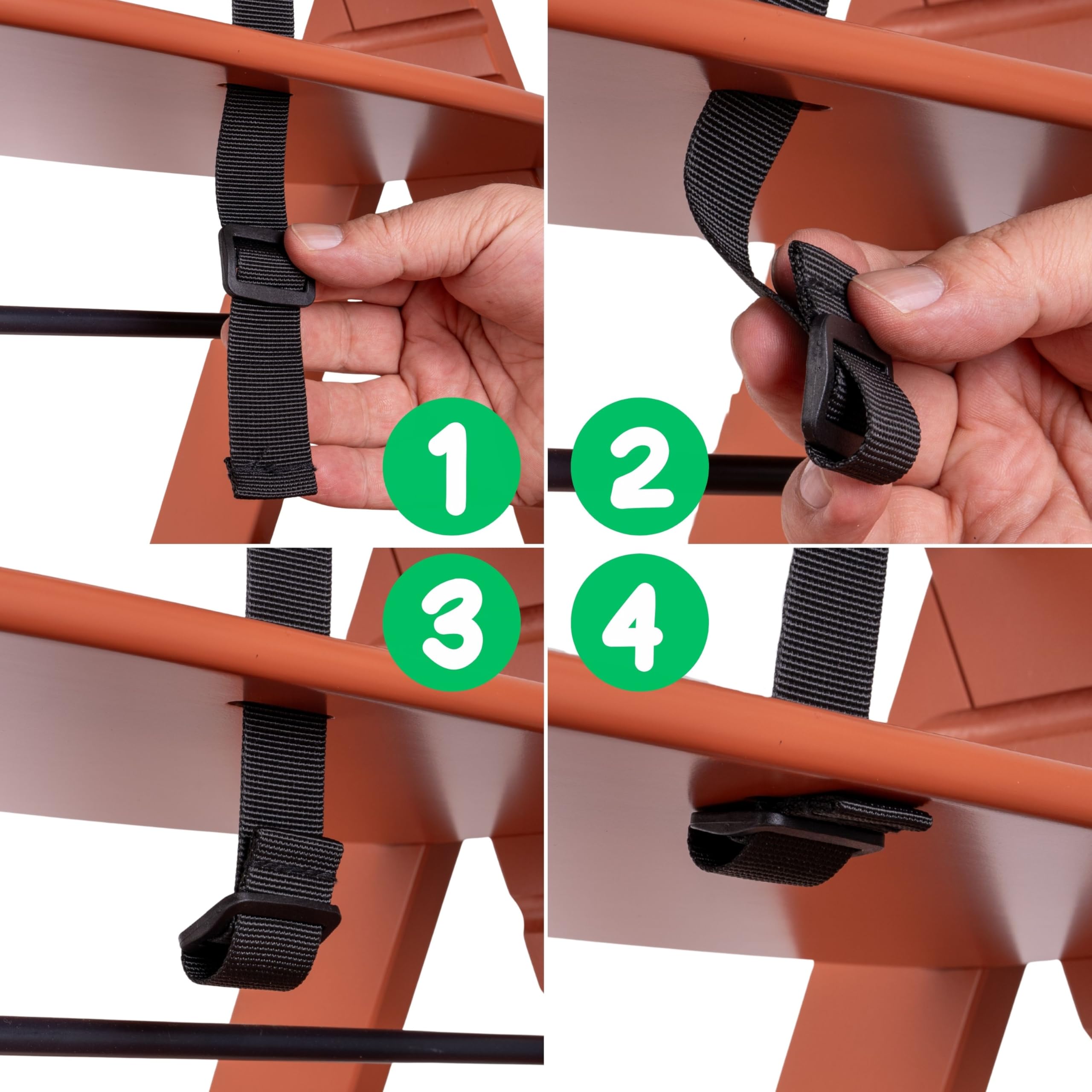 Cinghia inguinale con protezione per cintura per seggiolone, confezione da 2, in nero, cinghie per cintura compatibili con Hauck Alpha Beta, Stokke Tripp Trapp, roba e molti altri