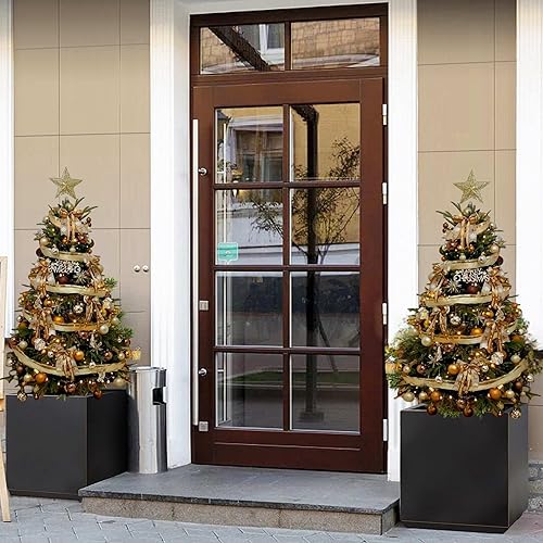 Miniatura 5 de Wallowa Maceta metálica de cubo pesado, maceta grande negra para exteriores, 17 pulgadas de largo x 17 pulgadas de ancho x 20 pulgadas de alto, 24