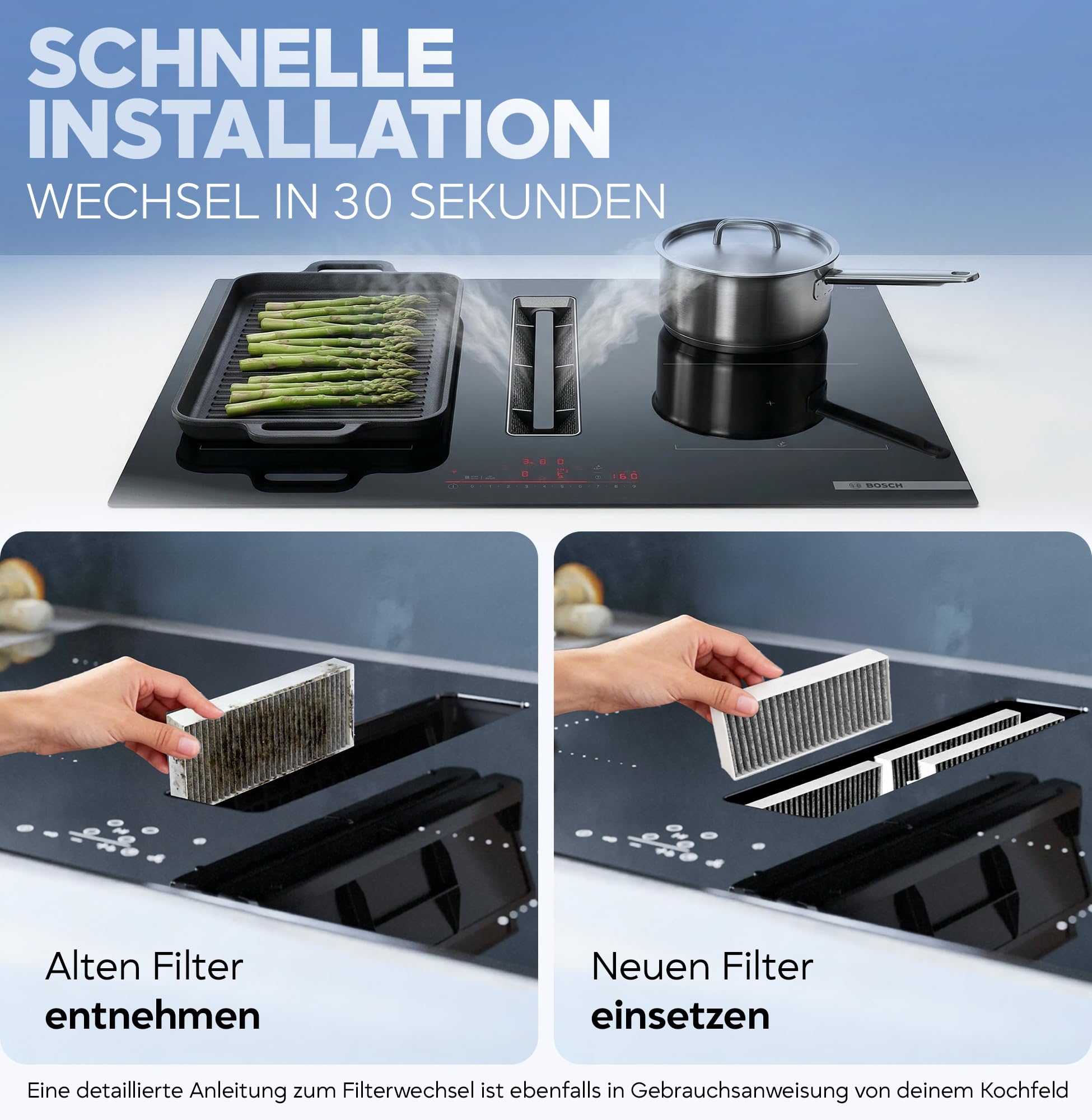 Filtro de carbón activo para campana extractora [4 unidades] Siemens HZ9VRCR0, Bosch HEZ9VRUD0, Bosch Siemens 17004796, Neff 17004806 + Z821VR0, Gaggenau CA282111 | Filtro de carbón activo