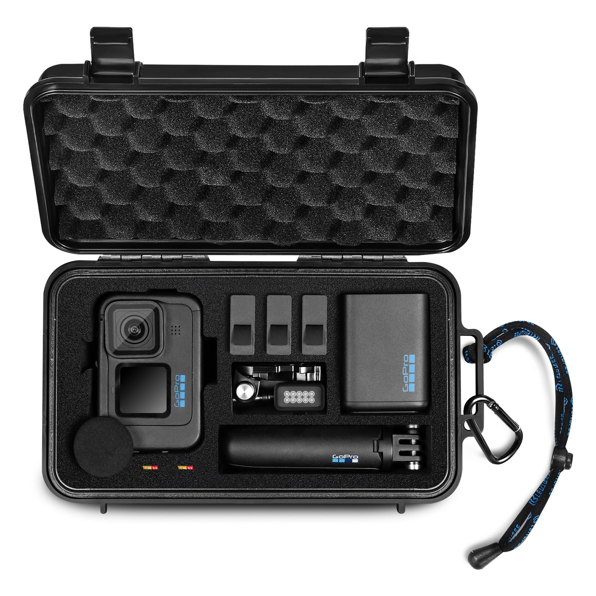 Lekufee Reise wasserdichte Tragekoffer für GoPro Hero 13/12/11/10/9,Hero 4K, LIT Hero, Media Mod und anderes Zubehör (Nur Tasche & Case)