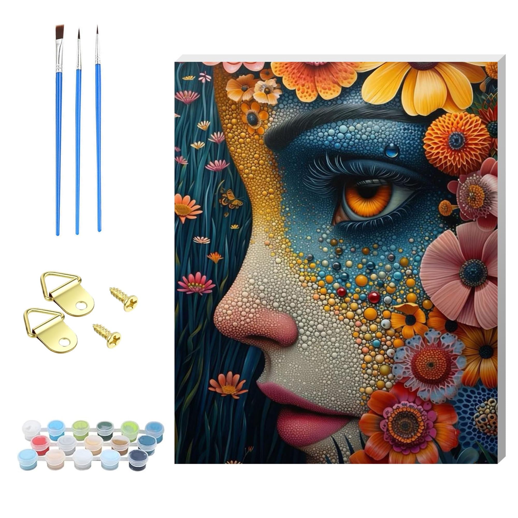 Zhosoho Flower Adults Paint By Number Kits,Framed Painting By Numbers Kits On Canvas,Color By Numbers Adult Acrylic Watercolor Gifts For Friends Wall Decor (Flower)