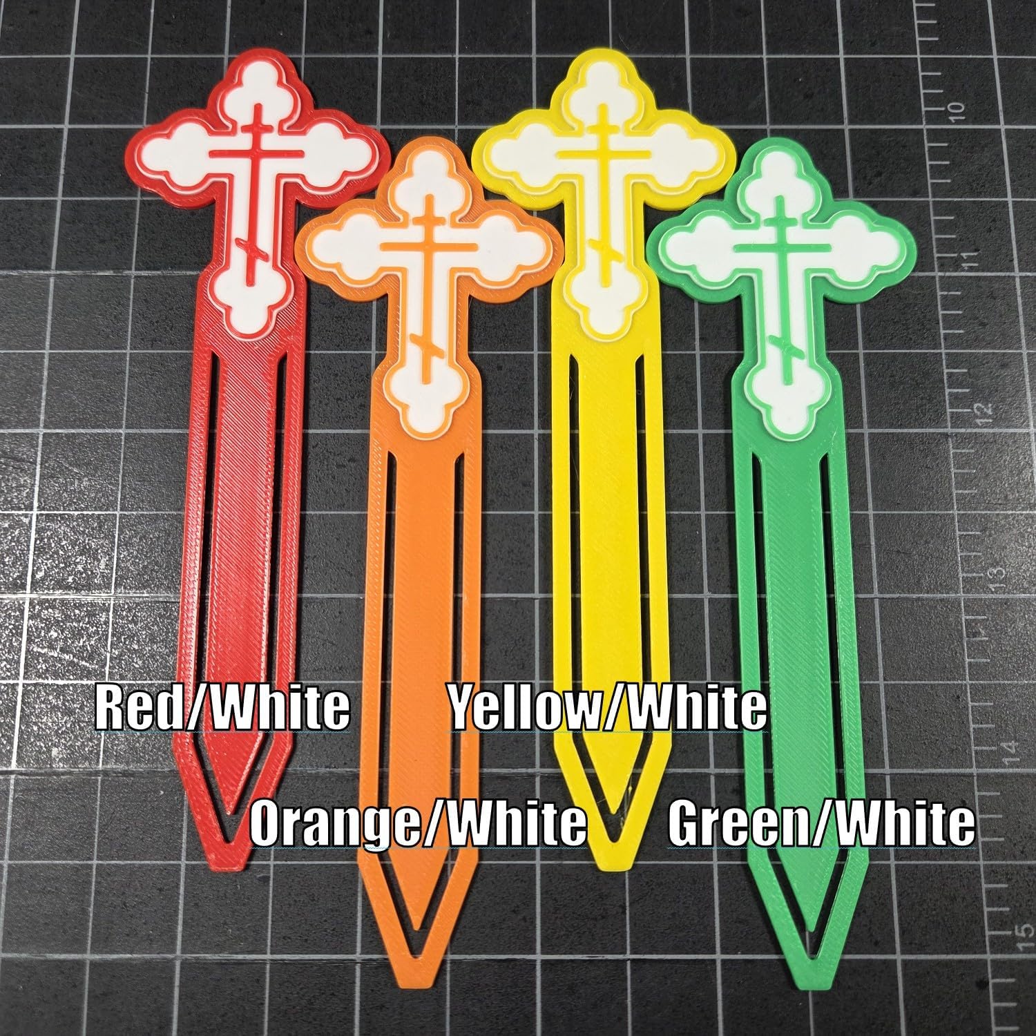 3D Printed Orthodox Christian Cross Bookmark (Display Tray - Tell Us Your Colors, 30)