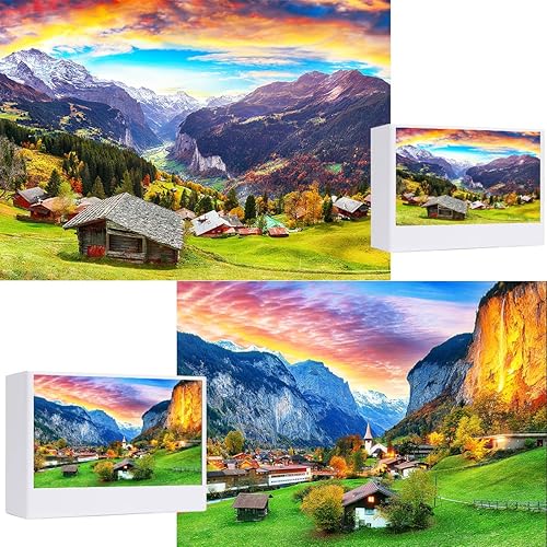 Miniatura 8 de Paquete de 2 rompecabezas de 1000 piezas de The Alps & Jungfrau Mountain en Suiza, Europa Parques Nacionales de la Naturaleza para adultos de 1000