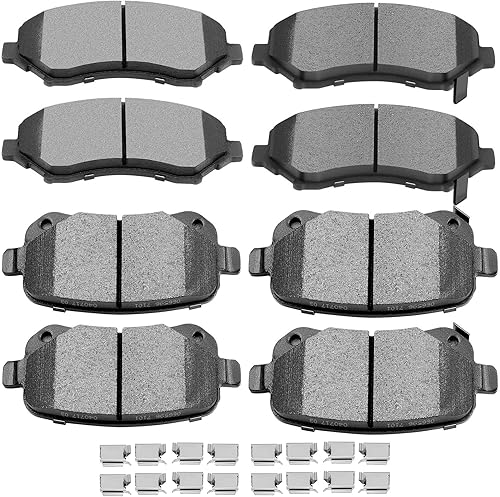SCITOO - Juego de pastillas de freno de cerámica, 8 pastillas de freno para 08-12 para Chrysler Town & Country, 08-12 para Dodge Grand Caravan,