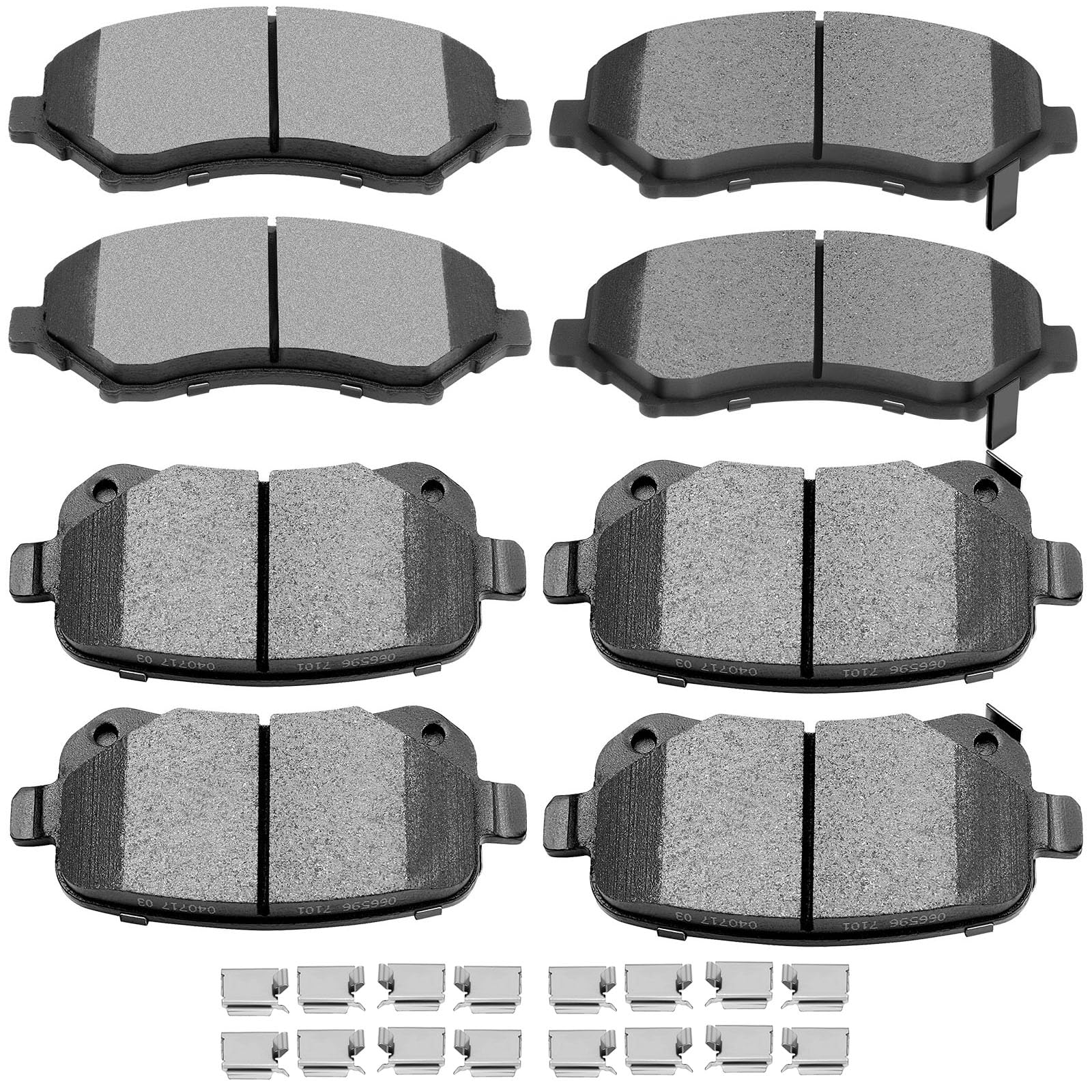 SCITOO D1273 D1326 Front Rear Brake Pads Sets For Dodge Grand Caravan 08-12 | For Chrysler For Town &amp; Country 08-12,For Dodge For Journey 09-13,For Ram For C/V 12,For VW For Routan 09-12; Ceramic 8PCS