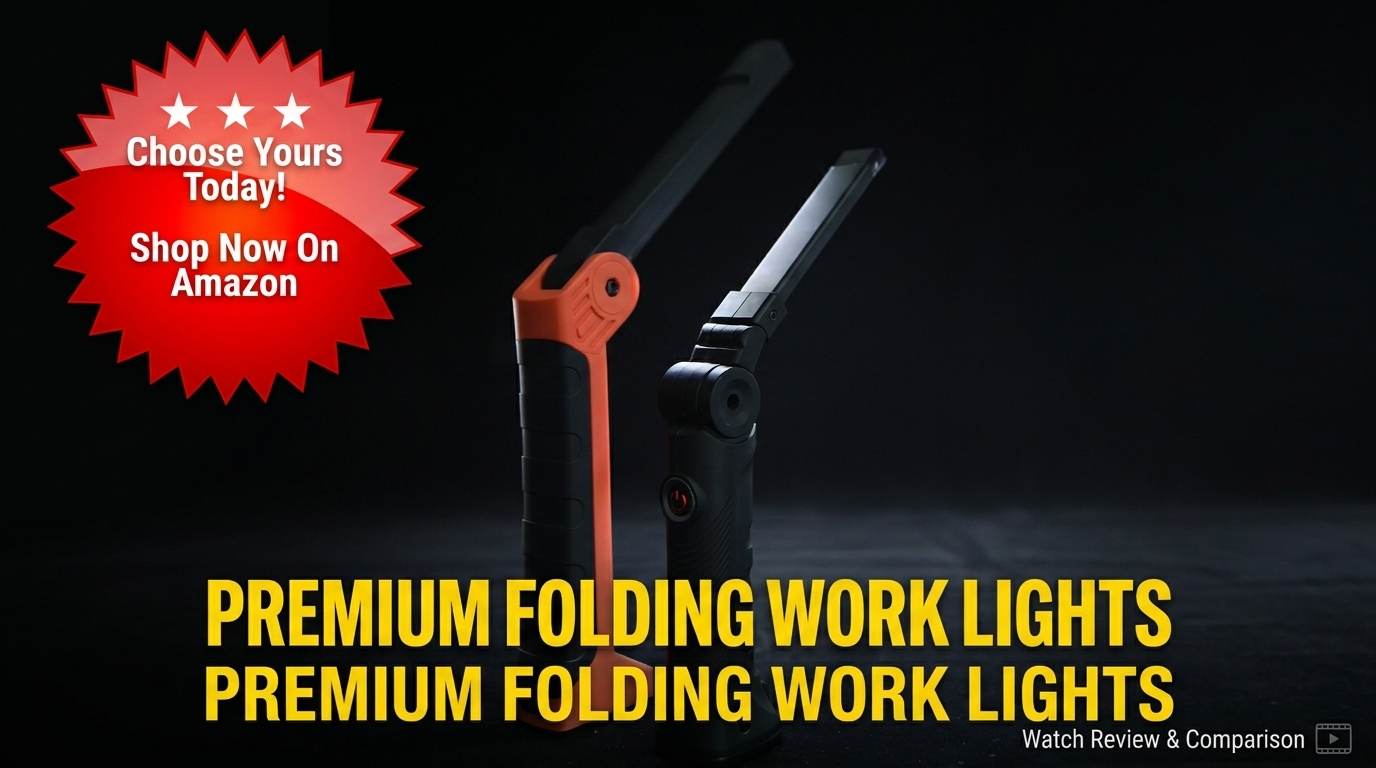 LHOTSE Rechargeable LED Work Light/Flashlight for Mechanic(2 Pack