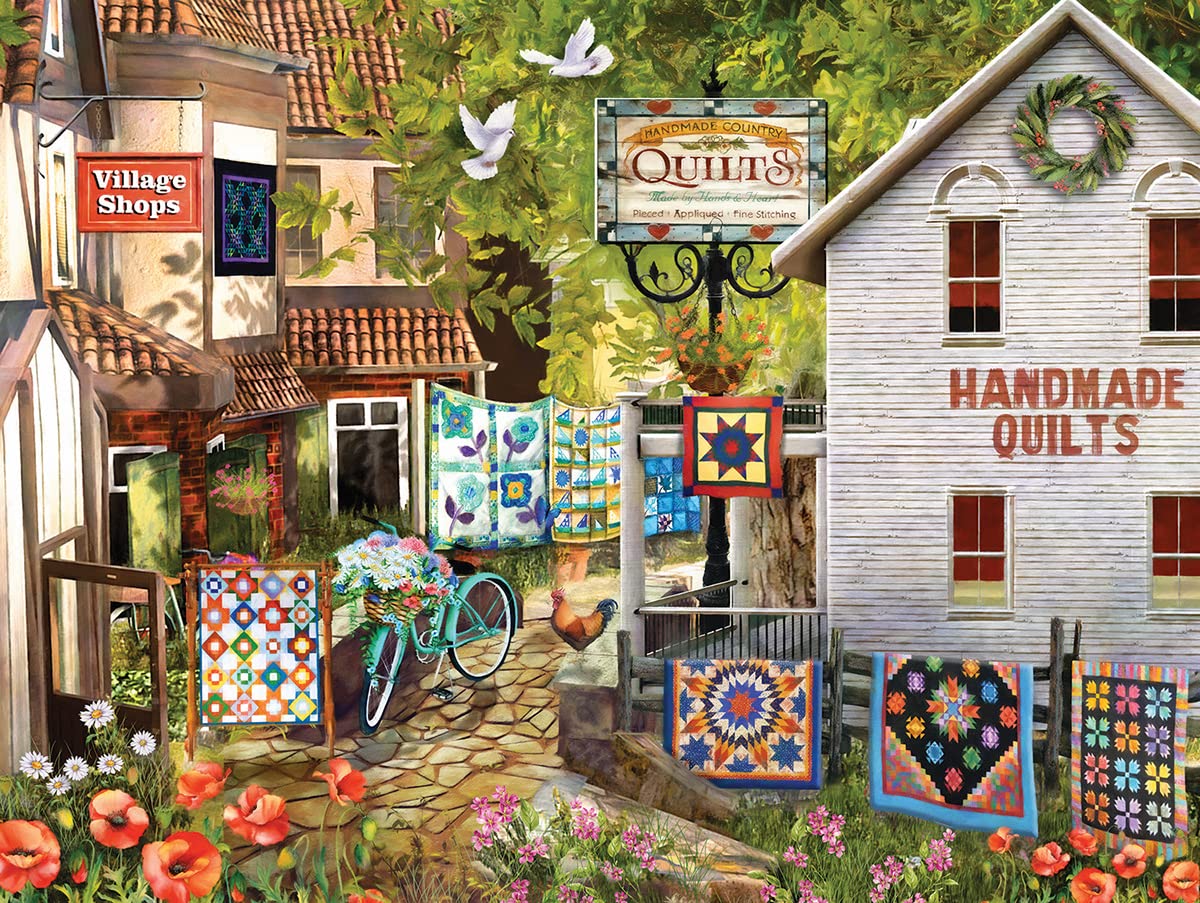 SUNSOUT INC - Village Shops - 1000 pc Jigsaw Puzzle by Artist: Tom Wood - Finished Size 20" x 27" - MPN# 28559