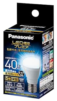 Amazon | パナソニック LED電球 プレミア 口金直径17mm 電球40W