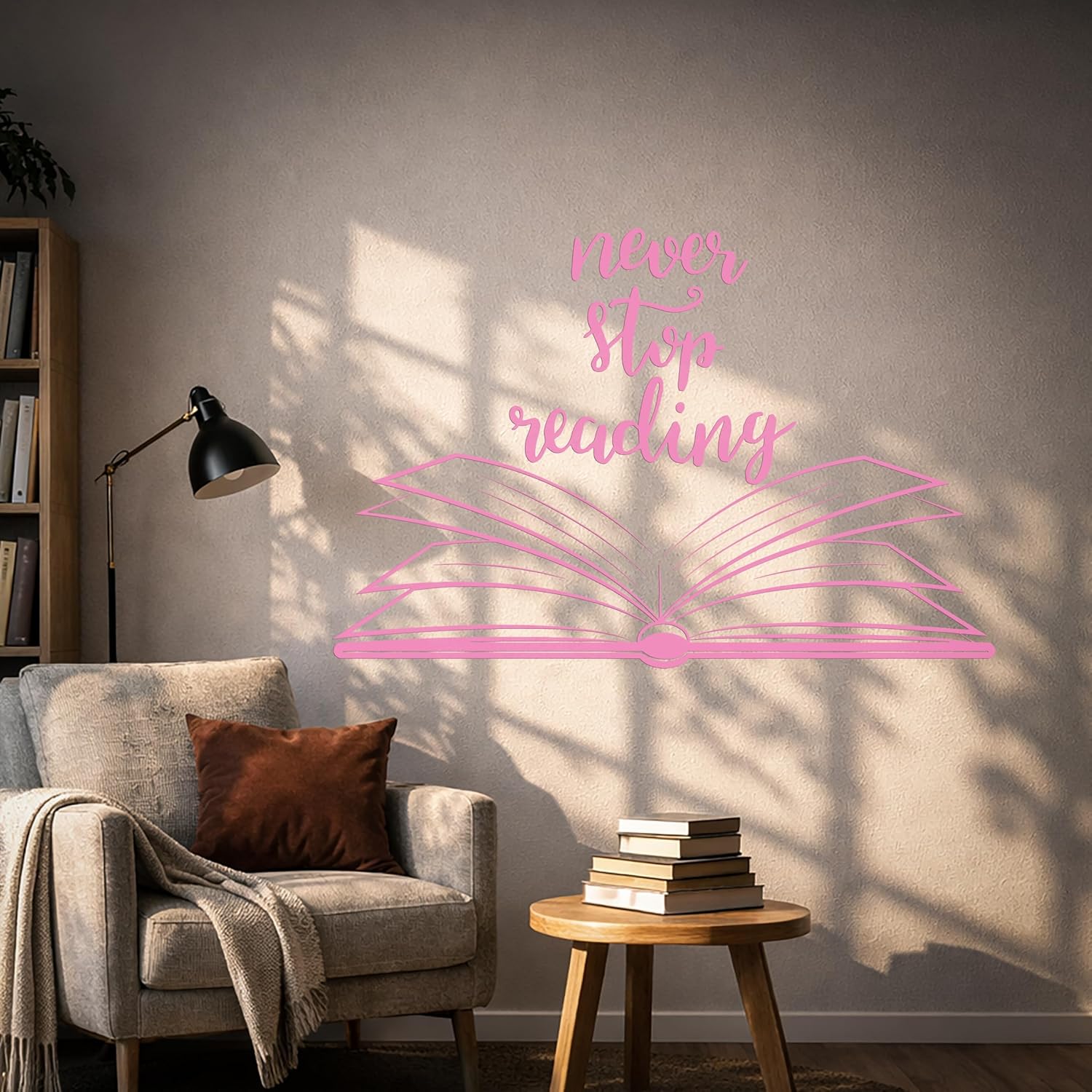 Large Vinyl Wall Decal Open Book Quote Reading Room Library Decor Stickers Mural (ig5184) Black