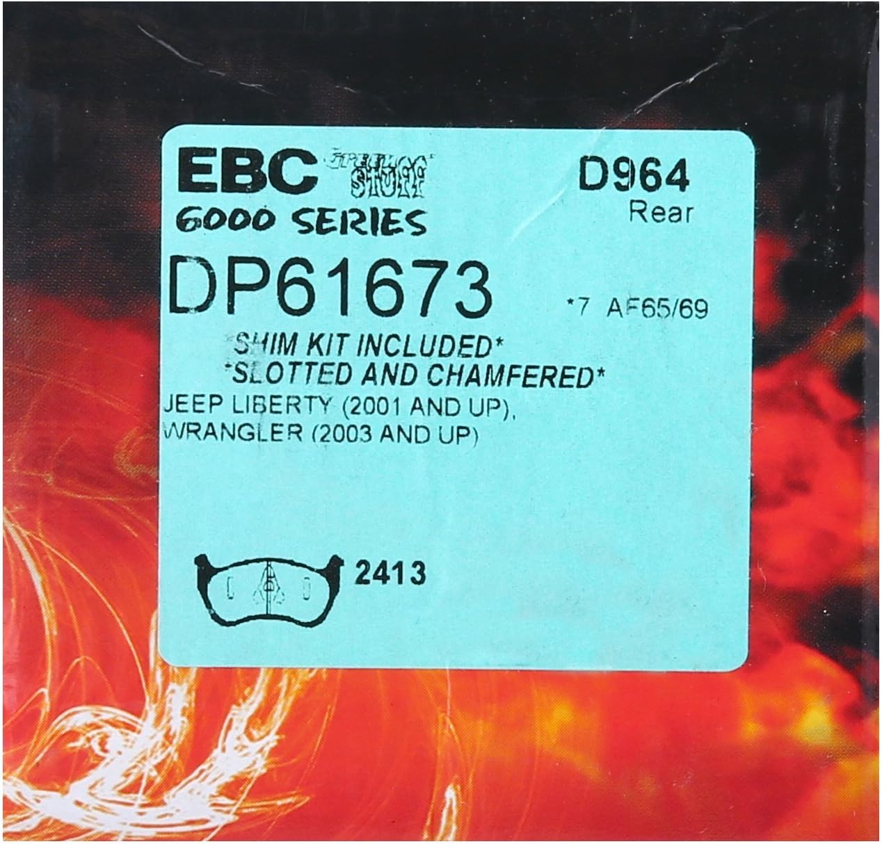 EBC Brakes DP61673 6000 Series Greenstuff Truck and SUV Brake Pad ,Metallic