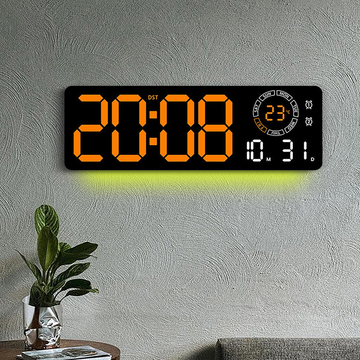 Horloge murale numérique à LED à luminosité réglable pour un sommeil sans gêne
