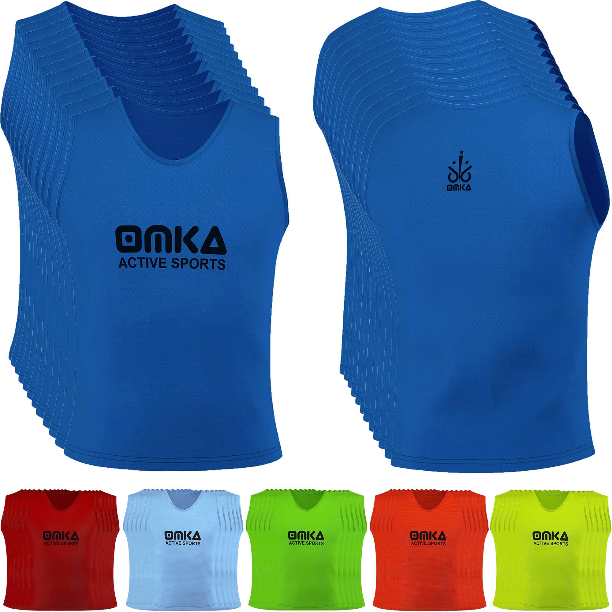 OMKA 12 Stück Fußball Leibchen Trainingsleibchen Markierungshemd Fußballleibchen für Kinder Jugend und Erwachsene