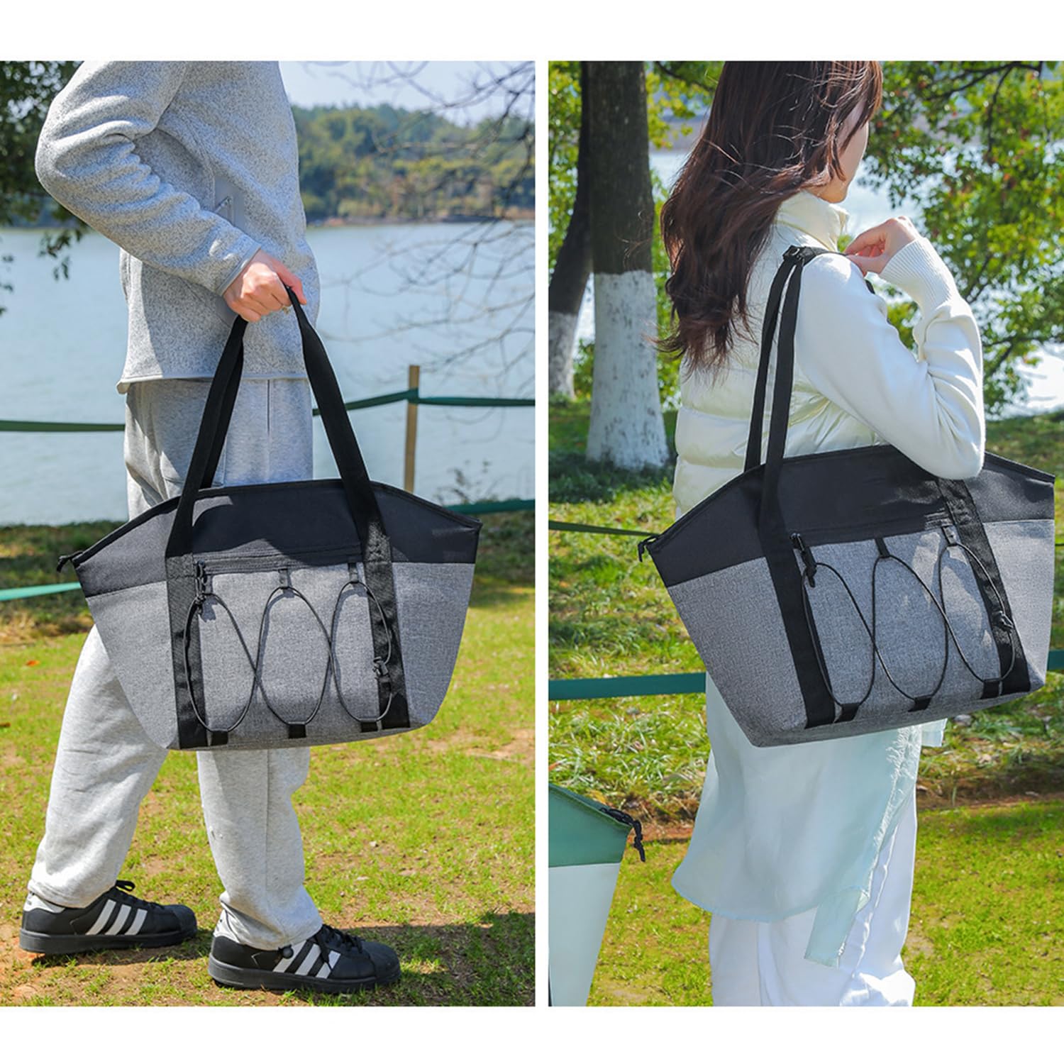 Borsa termica per il pranzo, borsa termica portatile per cibo, picnic pieghevole e borsa termica per lavoro, viaggi e spiaggia, funzione di mantenimento caldo/freddo