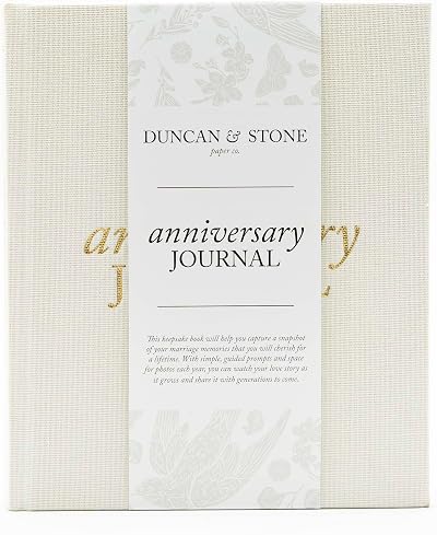 DUNCAN & STONE PAPER CO. Anniversary Journals for Couples - Wedding Notebook & More - Cute Journals For Couples To Capture Moments (Ivory, 189 Pages)