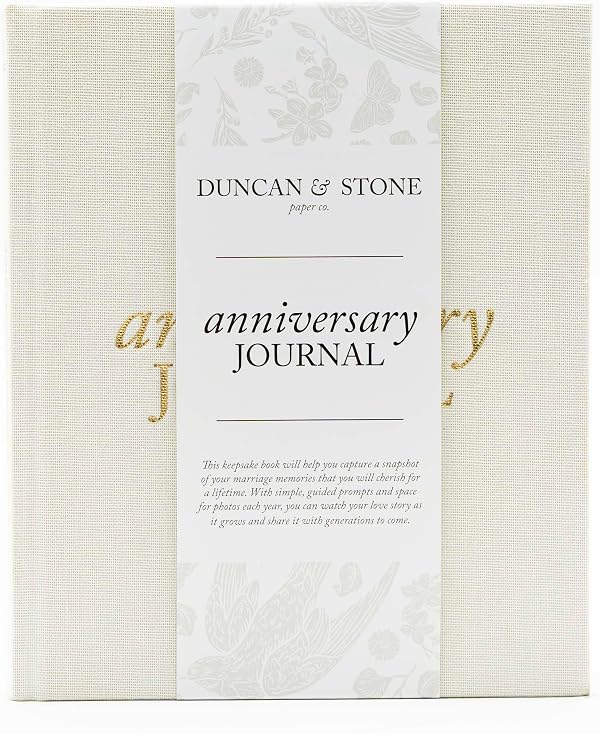 DUNCAN & STONE PAPER CO. Anniversary Journals for Couples - Wedding Notebook & More - Cute Journals For Couples To Capture Moments (Ivory, 189 Pages)