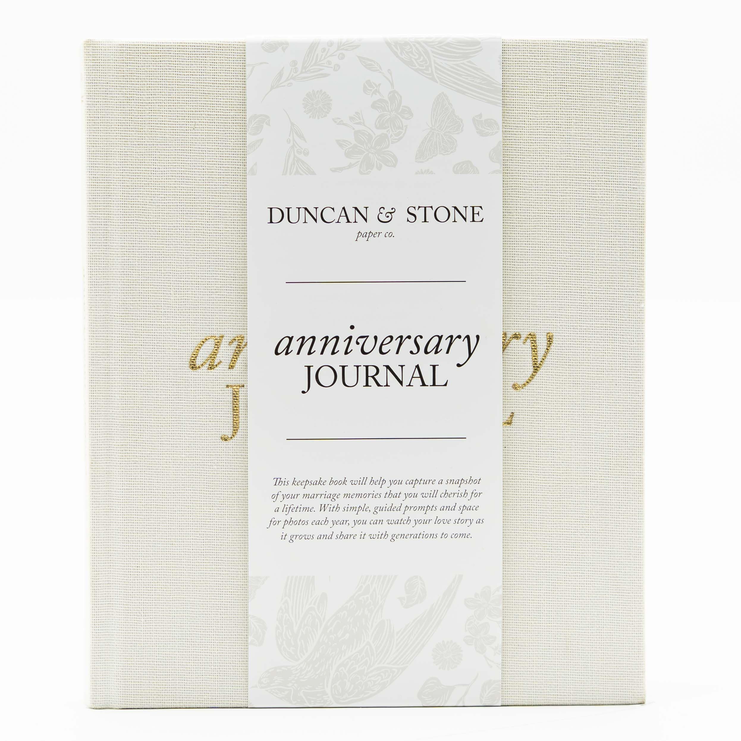 DUNCAN & STONE PAPER CO. Anniversary Journal by - Ivory | Wedding Journal Book For Couples | Marriage Scrapbook Gift | Memory Gifts for Couples | Keepsake for Anniversaries
