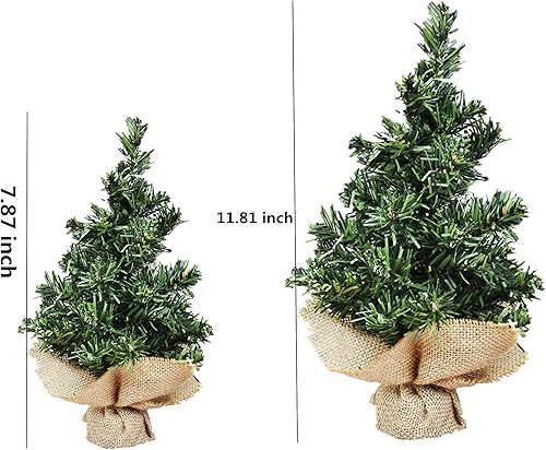 Miniatura 7 de Paquete de 3 mini árbol de Navidad de mesa, 7.87 pulgadas  11.81 pulgadas, mini árbol de Navidad artificial blanco de nieve, árbol de Navidad en