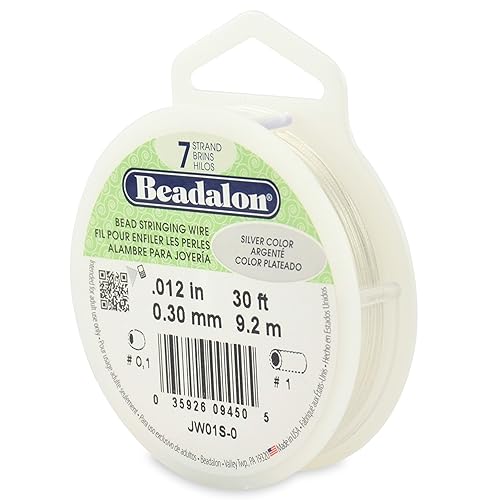 Miniatura 9 de Beadalon Alambre de cuerda de cuentas de acero inoxidable de 7 hebras, 0.015 pulgadas  0.015 in, brillante, 30 pies  30.2 ft