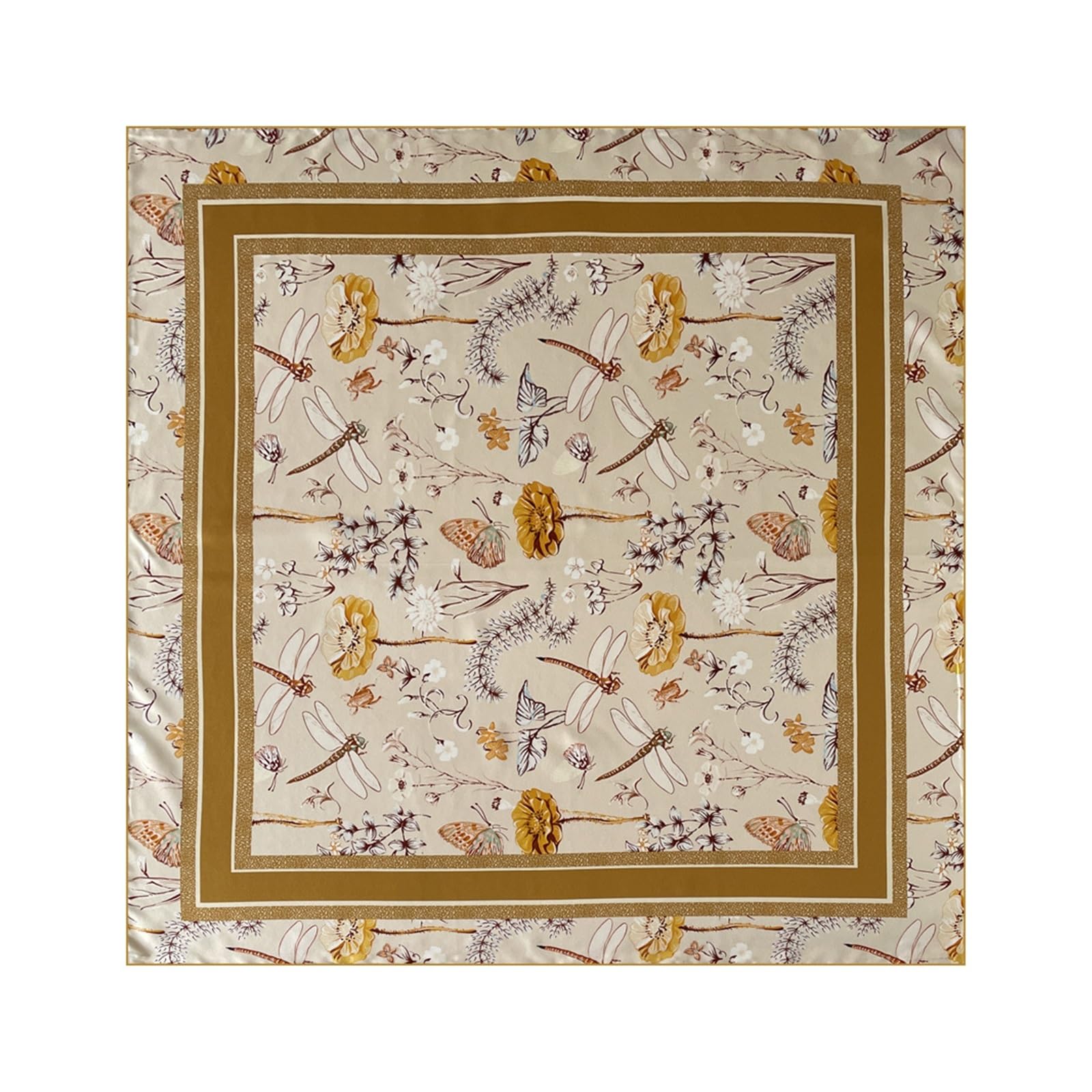 Foulard Donna Seta Sciarpa di seta 16 Momme fronte-retro, stampa bicolore 88 * cm quadrato in twill
