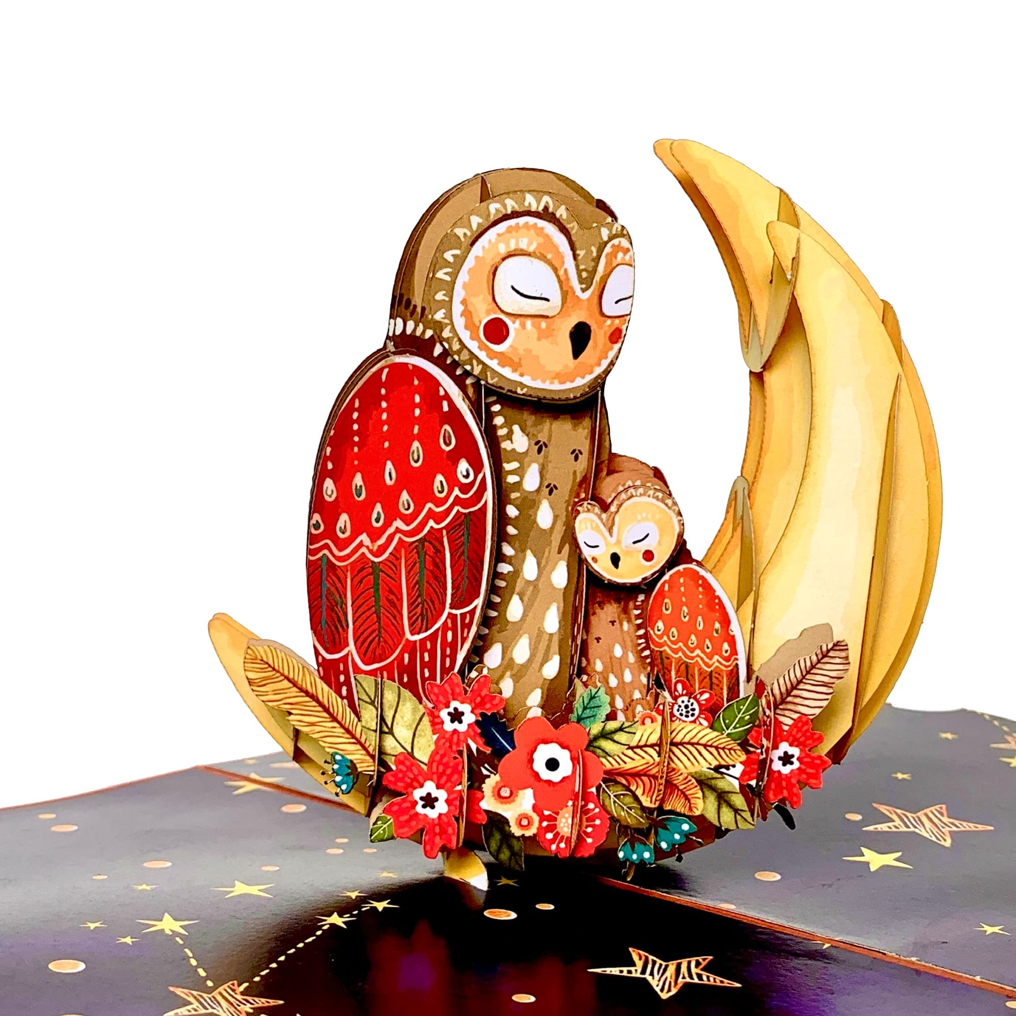 SOUL POP UP - Owl Mothers Day Card for Mom, 6x8 Inch Pop Up Mothers Day Card for Wife, Daugther, Sister, Grandma, Mother's Day Cards from, Son,