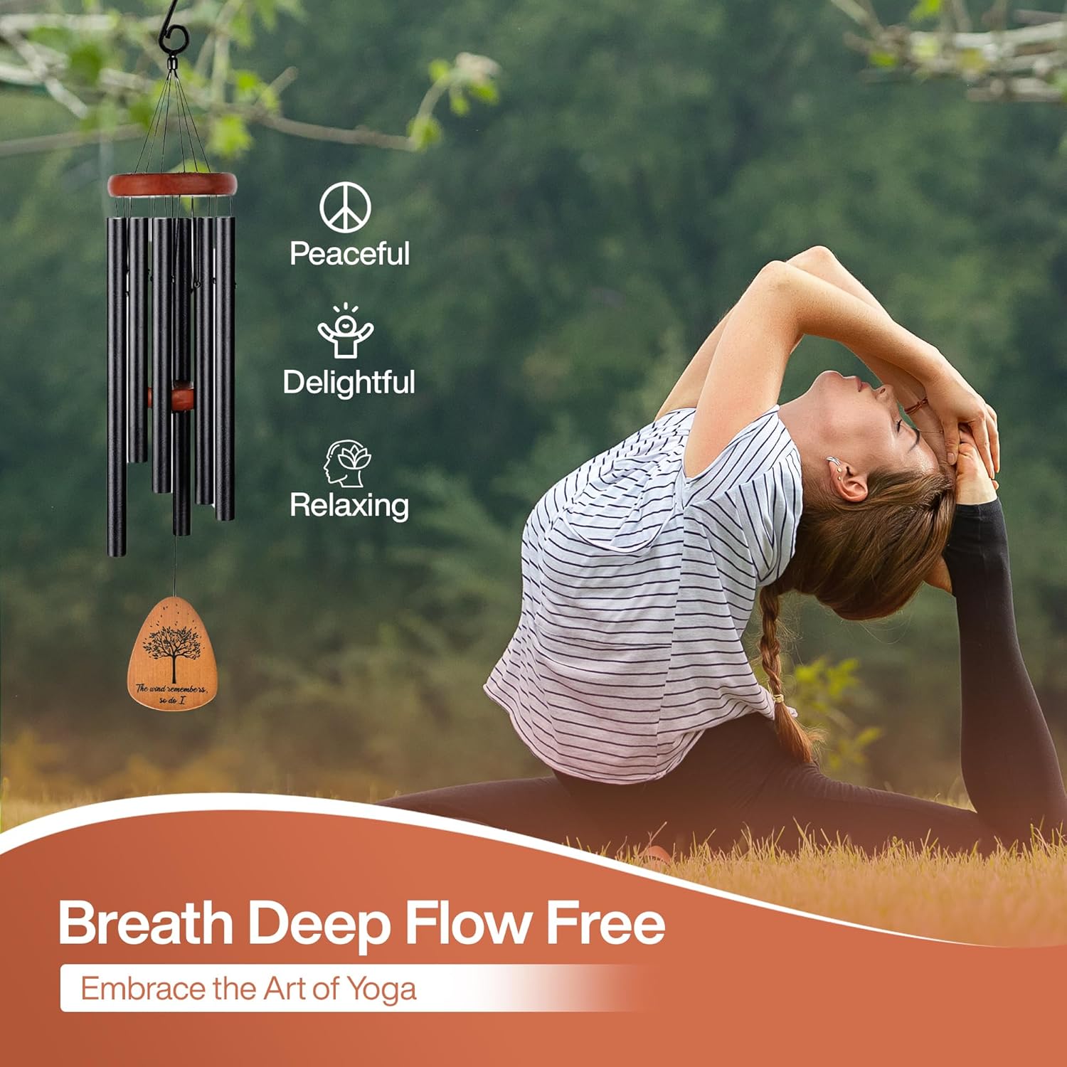 Memorial Wind Chimes for Loss of Father Sympathy Gift 32” - A Tribute to Strength & Love Sympathy Gifts for Loss of Dad -Funeral,Remembrance, Condolences Gift for Loss, Bereavement Windchimes Outdoors