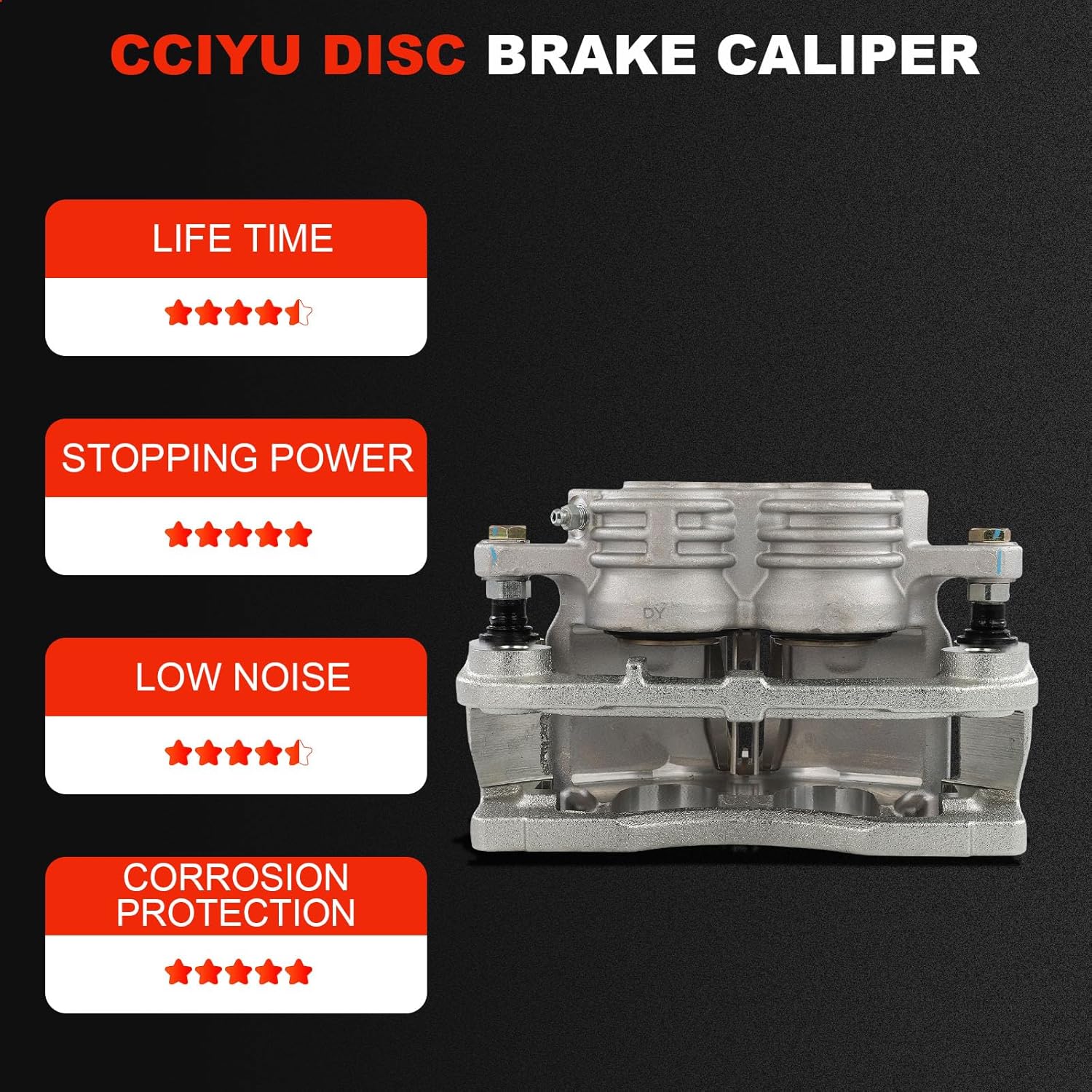 cciyu Front Left Brake Caliper Assembly w/Bracket 18B4798A For Buick For Rainier,For Chevy For SSR/For Trailblazer,For GMC For Envoy,For Isuzu For Ascender,For Oldsmobile For Bravada,For Saab For 9-7x